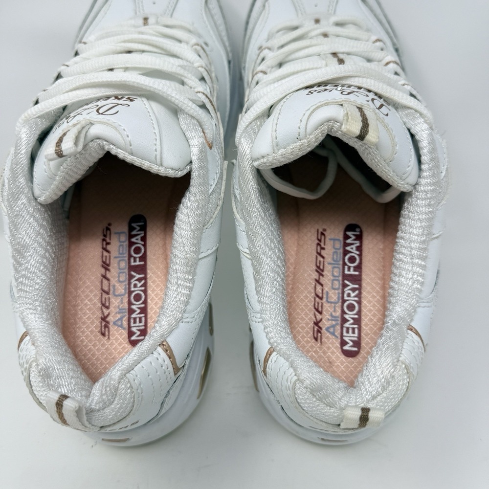 Skechers D'Lites Fresh Start Womens Size 8.5 White Rose Gold Running Shoes 11931 - Picture 8 of 10